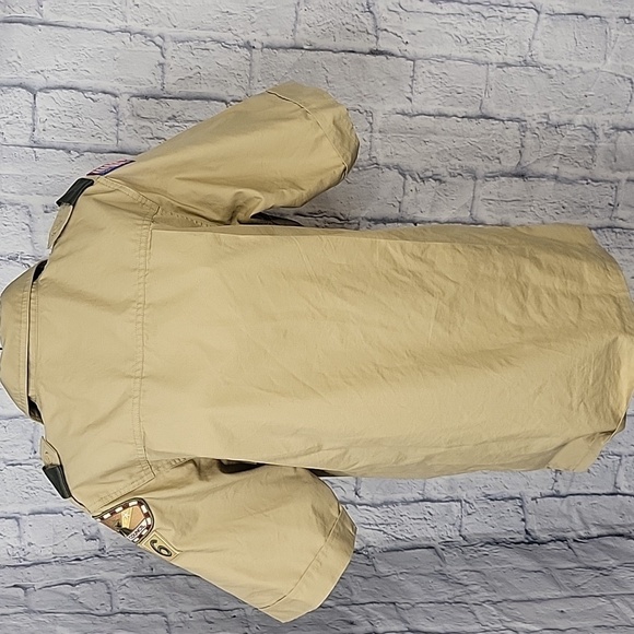 BOY SCOUTS OF AMERICA Uniform Shirt Tan Button Up Short Sleeves‎ Youth La… - Picture 8 of 9